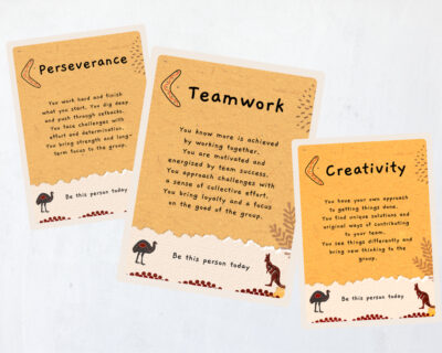 Strengths Cards - Perseverance, Teamwork and Creativity